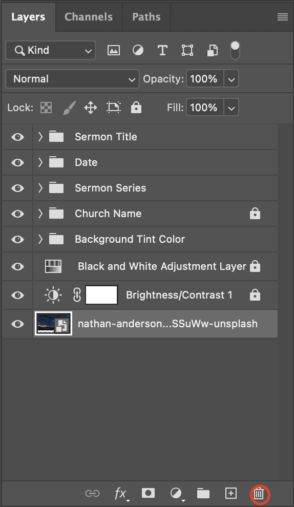 Delete background layer